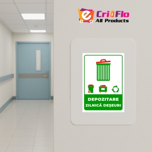 Indicator Semn pentru depozitare zilnica deseuri, Sticker autocolant - Img 5