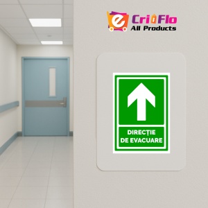 Indicator Semn pentru directie cu sageata de evacuare in sus, Sticker autocolant - Img 5
