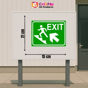 Indicator Semn pentru exit pe scari spre stanga sus, Sticker autocolant - Img 2