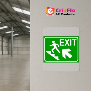 Indicator Semn pentru exit pe scari spre stanga sus, Sticker autocolant - Img 4