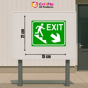 Indicator Semn pentru exit pentru scari spre dreapta jos, Sticker autocolant - Img 2