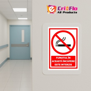 Indicator Semn pentru fumatul in aceasta incapere este interzis, Sticker autocolant - Img 5