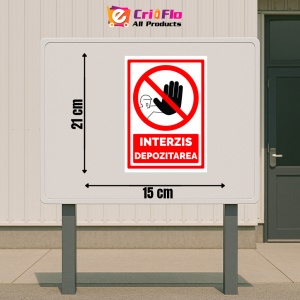 Indicator Semn pentru interzicerea depozitarea, Sticker autocolant - Img 2