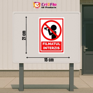 Indicator Semn pentru interzicerea filmatul, Sticker autocolant - Img 2