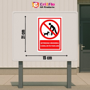 Indicator Semn pentru interzicerea hranirea cainilor in parcare, Sticker autocolant - Img 2