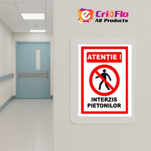 Indicator Semn pentru interzis pietonilor, Sticker autocolant - Img 5
