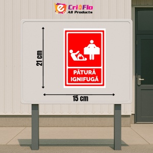 Indicator Semn pentru patura ignifuga, Sticker autocolant - Img 2