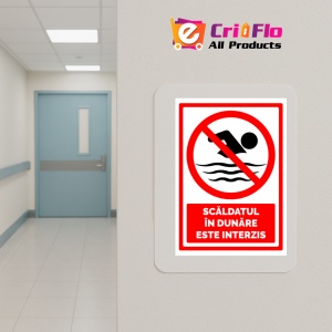 Indicator Semn pentru scaldatul in dunare este interzis, Sticker autocolant - Img 5
