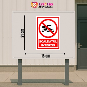Indicator Semn pentru scaldatul interzis, Sticker autocolant - Img 2