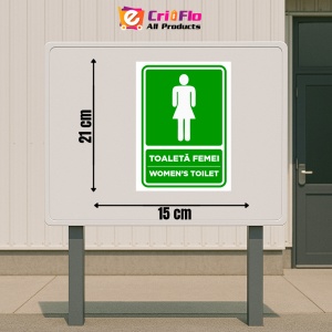Indicator Semn pentru toaleta femei women's toilet, Sticker autocolant - Img 2