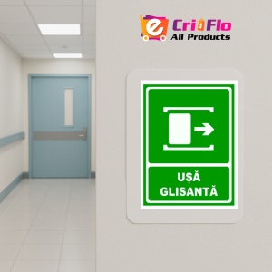 Indicator Semn pentru usa glisanta spre dreapta, Sticker autocolant - Img 5