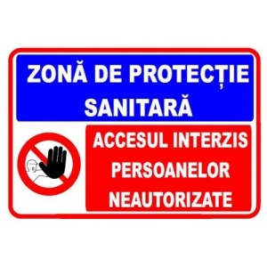 Indicator Semn pentru zona de protectie sanitara, Sticker autocolant