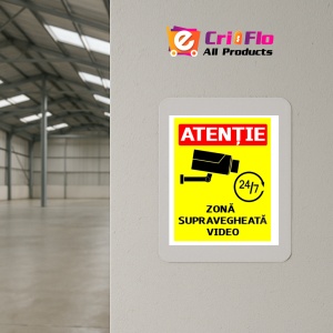 Indicator Semn pentru zona supravegheata video 24 din 7, Sticker autocolant - Img 4
