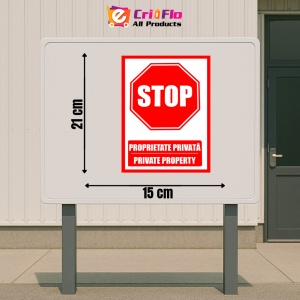 Indicator Semn stop pentru proprietate privata private property, Sticker autocolant - Img 2