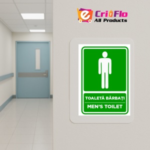 Indicator Semn toaleta barbati men's toilet, Sticker autocolant - Img 4