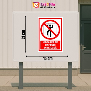 Indicator Semn urcarea pe rafturi interzisa, Sticker autocolant - Img 2