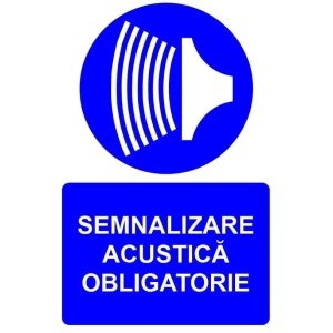 Indicator Semnalizare acustica obligatorie indicator de obligativitate, Sticker autocolant