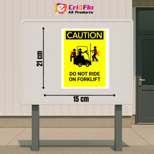 Indicator Sign caution do not ride on forklift, Sticker autocolant - Img 2