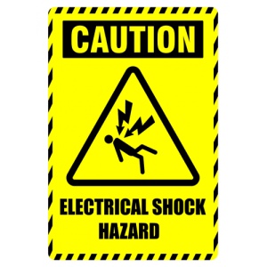 Indicator Sign caution electrical shock hazard, Sticker autocolant