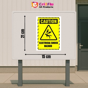 Indicator Sign caution electrical shock hazard, Sticker autocolant - Img 2