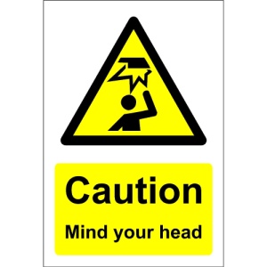 Indicator Sign caution mind your head, Sticker autocolant