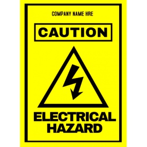 Indicator Sign company name here caution electrical hazard, Sticker autocolant