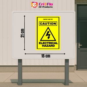 Indicator Sign company name here caution electrical hazard, Sticker autocolant - Img 2