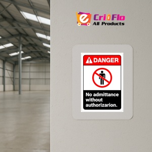 Indicator Sign danger no admittance without authorization, Sticker autocolant - Img 4