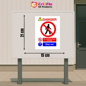 Indicator Sign danger no unauthorised access stay out, Sticker autocolant - Img 2
