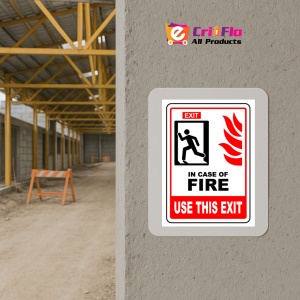 Indicator Sign exit in case of fire use this exit, Sticker autocolant - Img 5