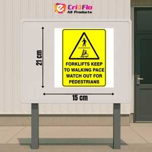 Indicator Sign forklifts keep to walking pace watch out for pedestrians, Sticker autocolant - Img 2
