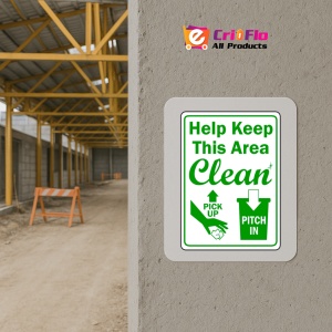 Indicator Sign help keep this area clean, Sticker autocolant - Img 5