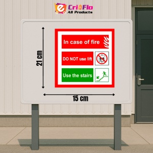 Indicator Sign in case of fire do not use lift use the stairs, Sticker autocolant - Img 2