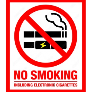 Indicator Sign no smoking including electronic cigarettes, Sticker autocolant