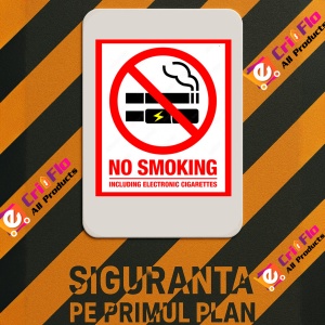 Indicator Sign no smoking including electronic cigarettes, Sticker autocolant - Img 3
