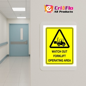 Indicator Signs watch out forklift operating area, Sticker autocolant - Img 5