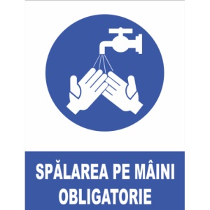 Indicator Spalarea pe maini obligatorie, Sticker autocolant