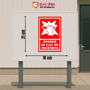 Indicator Sparge in caz de incendiu, Sticker autocolant - Img 2