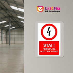 Indicator Stai pericol de electrocutare indicator de interzicere, Sticker autocolant - Img 4