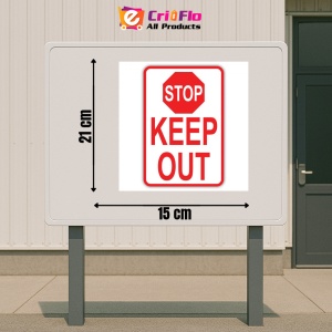Indicator STOP KEEP OUT SIGN, Sticker autocolant - Img 2