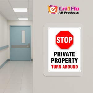 Indicator Stop private property turn around, Sticker autocolant - Img 5