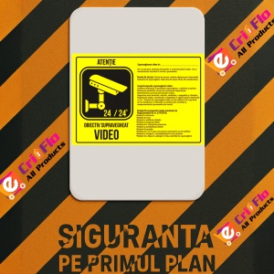 Indicator Supraveghere video scopul si drepturile, Sticker autocolant - Img 3