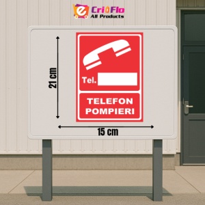 Indicator Telefon pompieri, Sticker autocolant - Img 2