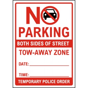 Indicator Temporary No Parking Both Sides of Street Sign, Sticker autocolant