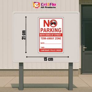 Indicator Temporary No Parking Both Sides of Street Sign, Sticker autocolant - Img 2