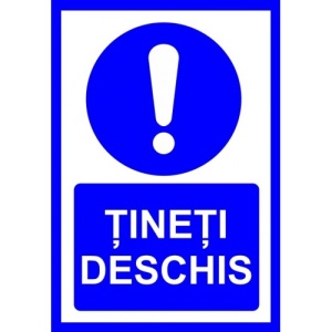 Indicator Tineti deschis, Sticker autocolant
