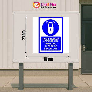 Indicator Tineti incuiata aceasta usa in caz de alerta de securitate, Sticker autocolant - Img 2