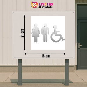 Indicator Toilet Signs Woman Man Wheelchair Set of 3 Signs, Sticker autocolant - Img 2
