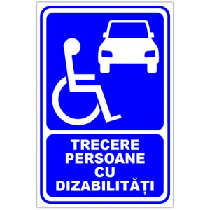 Indicator Trecere persoane cu dizabilitati, Sticker autocolant