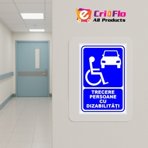Indicator Trecere persoane cu dizabilitati, Sticker autocolant - Img 5